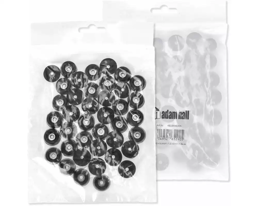 Adam Hall Gummifuss 4903 M 40 AH Stahleinlage, 20 x 9 mm, 40 Stück