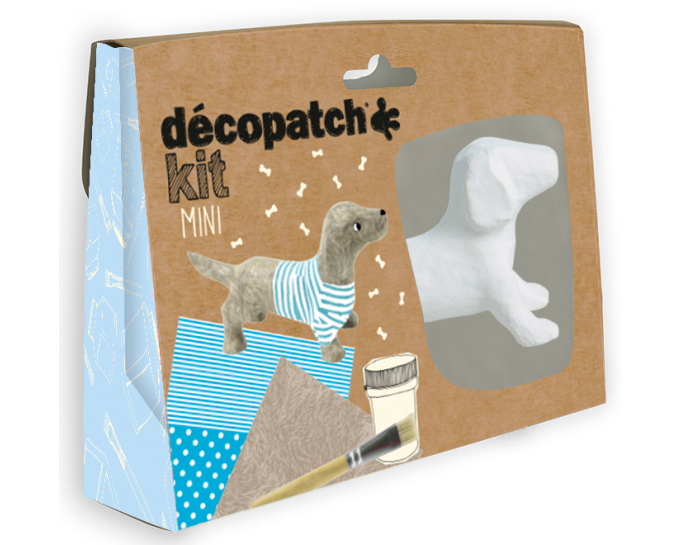 DECOPATCH Bastelset Dackel KIT026C Bogen, Tier, Pinsel, Lack