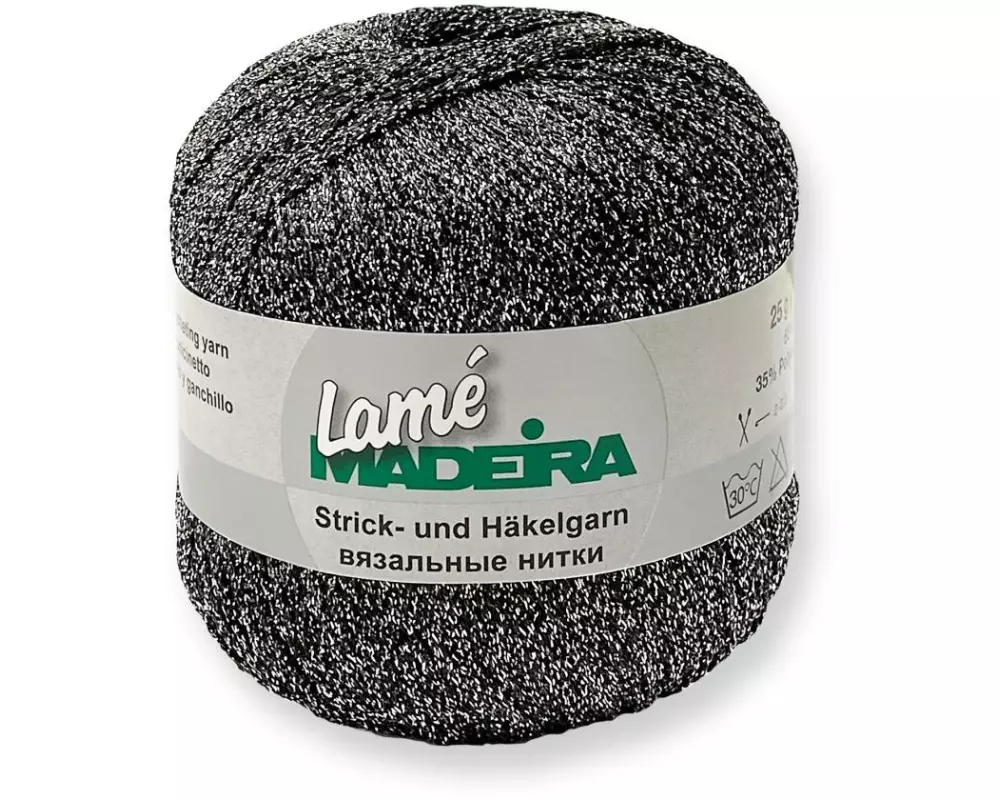 Madeira Häkel- und Strickgarn Lamé 25 g, 175 m, Anthrazit