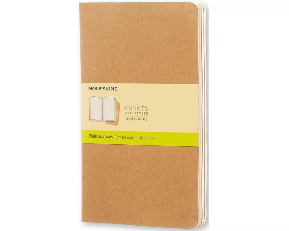 Moleskine Notizbuch A5 Blanko, Hellbraun, 3-teilig