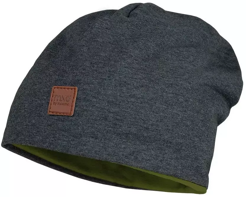 maximo Mütze Beanie reversible anthrazitmeliert/Olive Gr. 53