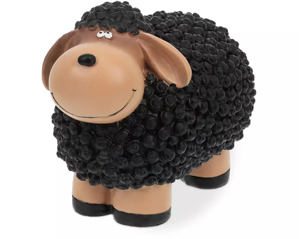 relaxdays Dekofigur Schaf 18 cm, Braun/Schwarz