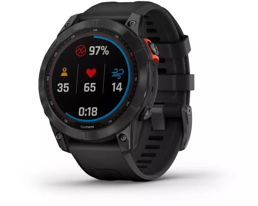 GARMIN Sportuhr Fenix 7 Solar Schwarz/Schwarz