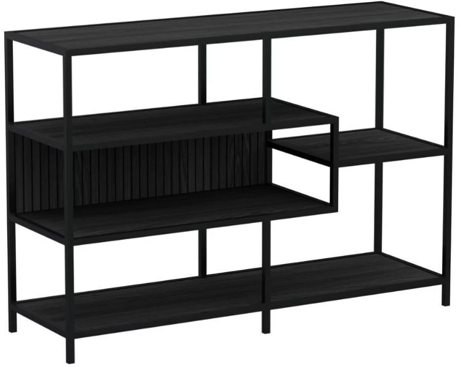 AC Design Regal Seaford offen Schwarz, 114 x 35 x 78 cm