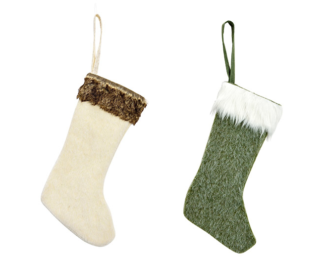 ROOST Weihnachtsstrumpf 26x65x3cm 10041108 weiss/grün, assortiert