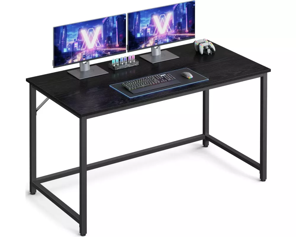 VASAGLE Tisch mit Platte Schwarz 120 x 60 cm