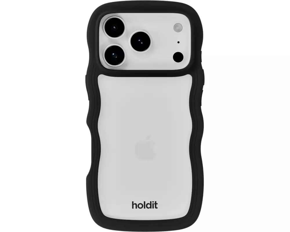 Holdit Back Cover Wavy iPhone 17 Pro Max Transparent/Schwarz