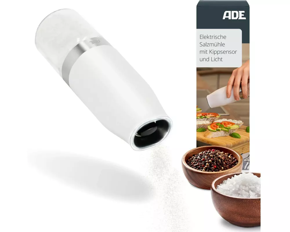 ADE Salz- und Pfeffermühle 18.3 cm, Weiss