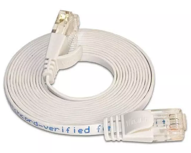 SLIM Slimpatchkabel RJ-45 - RJ-45, Cat 6, UTP, 0.25 m, Weiss
