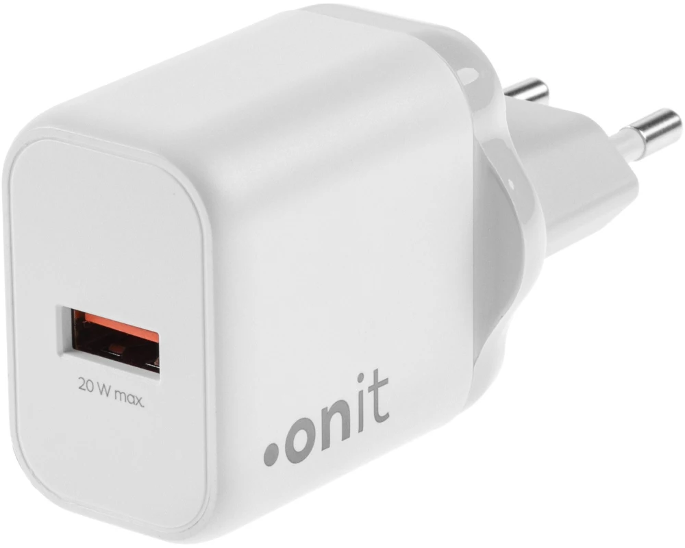 onit USB-Wandladegerät Single 1A 20 W GaN Weiss