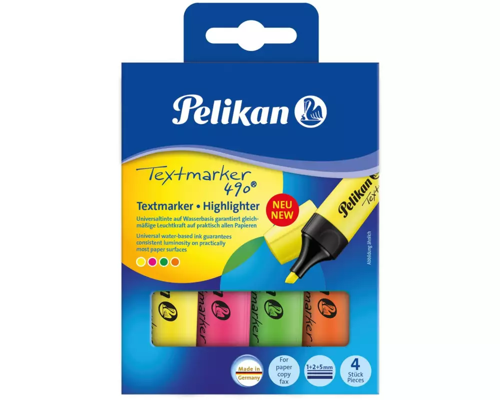 Pelikan Textmarker 490 Mehrfarbig, 4 Stück