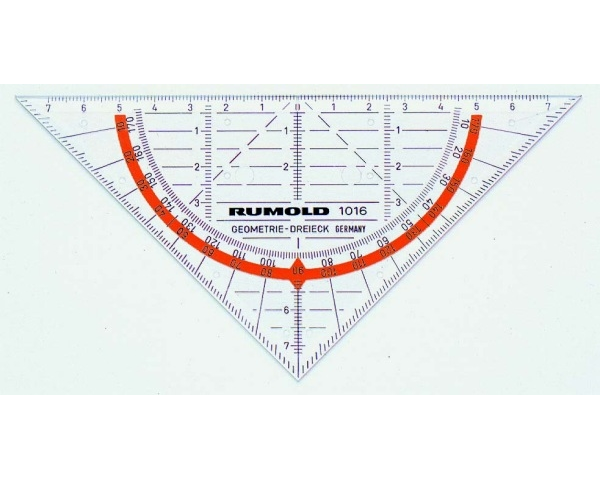 RUMOLD Geodreieck 14cm 1016 farbig/transp.