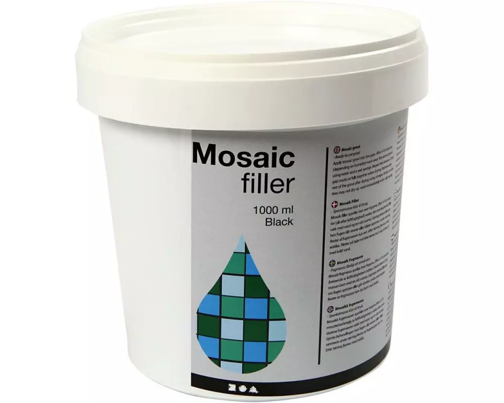 Creativ Company Fugenmasse für Mosaik 1000 ml Füller, Schwarz