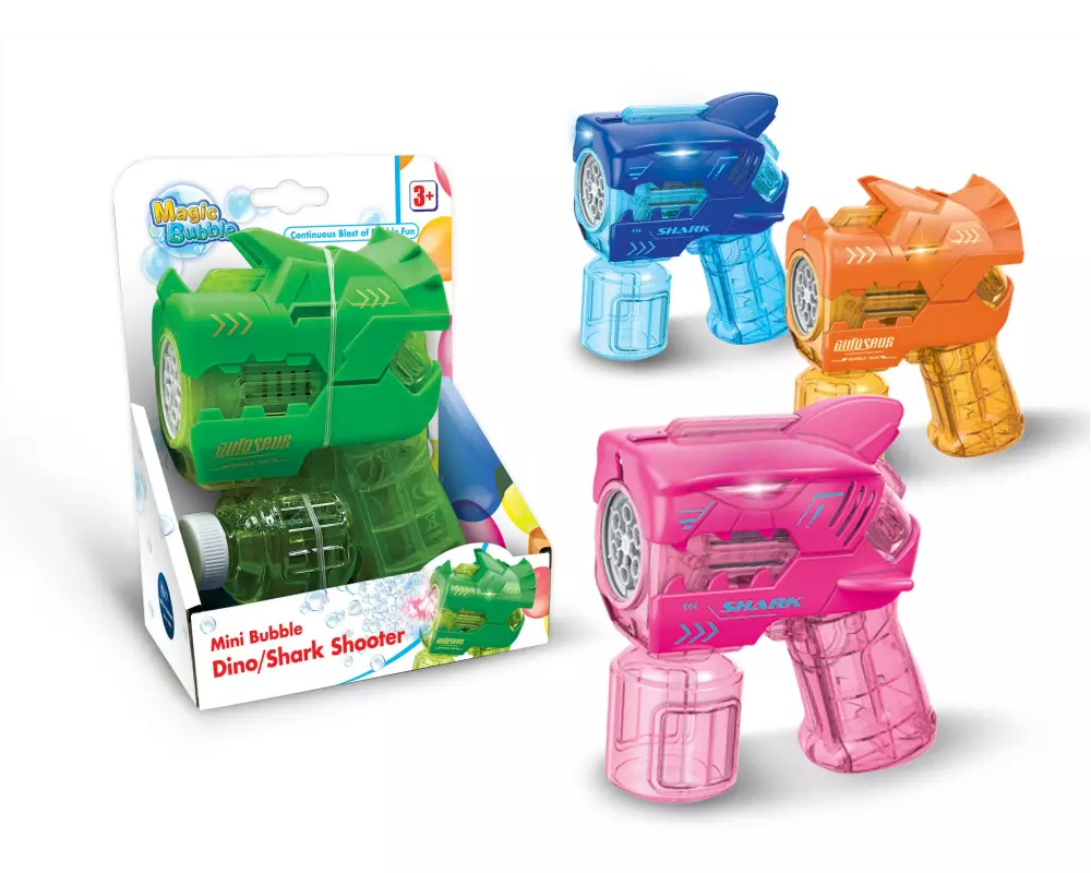 Meili Seifenblasen Magic Bubble Mini Dino/Shark Shooter assortiert