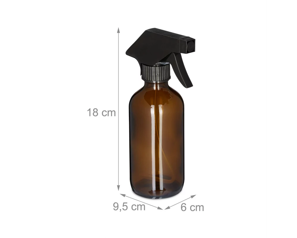 relaxdays Sprühflaschen 230 ml, Braun, 2 Stück