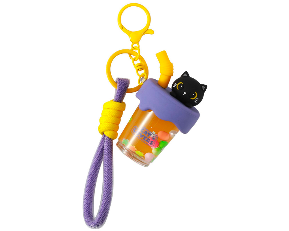 I-TOTAL Schlüsselanhänger Bubble Tea XL3076 Black Cat