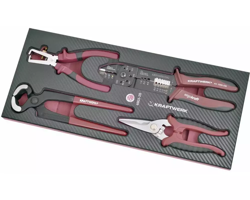 Kraftwerk Universal-Zangen-Einlage, 4-teilig