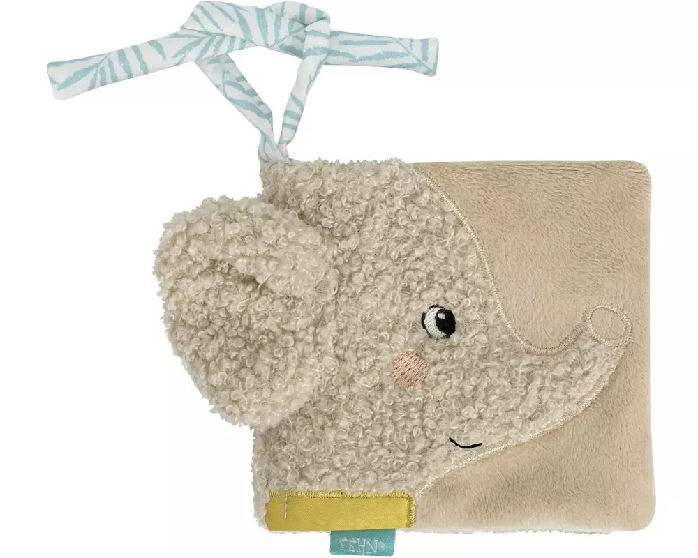 fehn Stoffbuch Elefant Grau