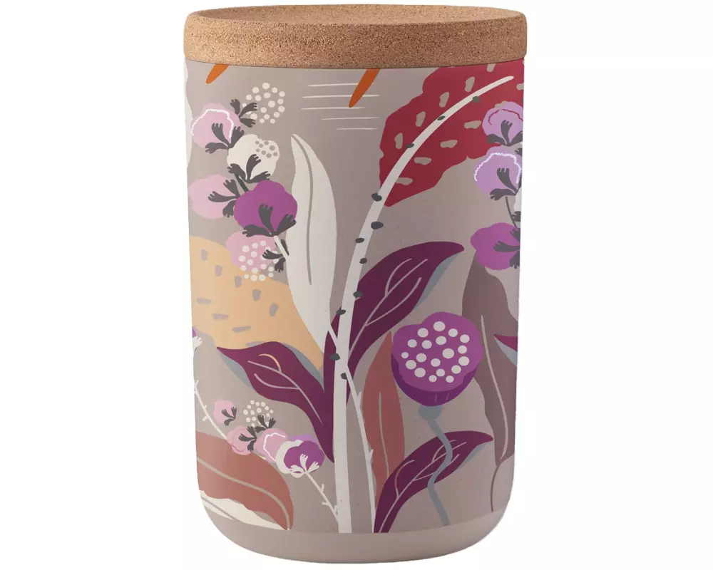 BioLoco Vorratsdose Magic Flower L, 1 l, Grau/Mehrfarbig