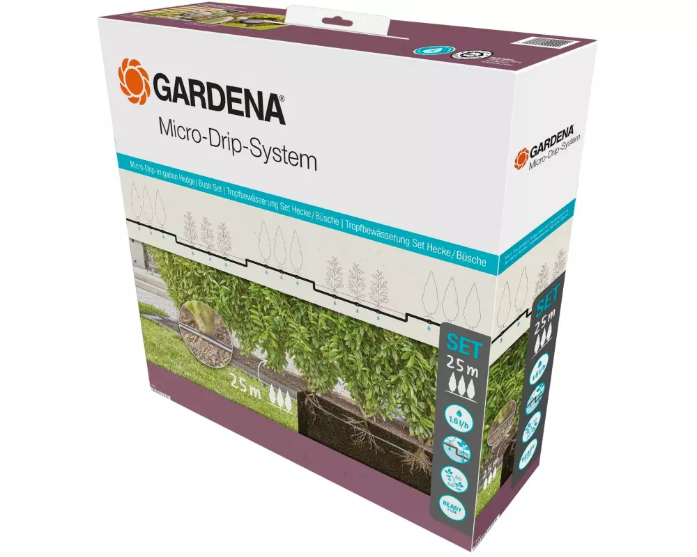 GARDENA Start-Set Tropfbewässerung Sträucher 25 m Micro-Drip-System
