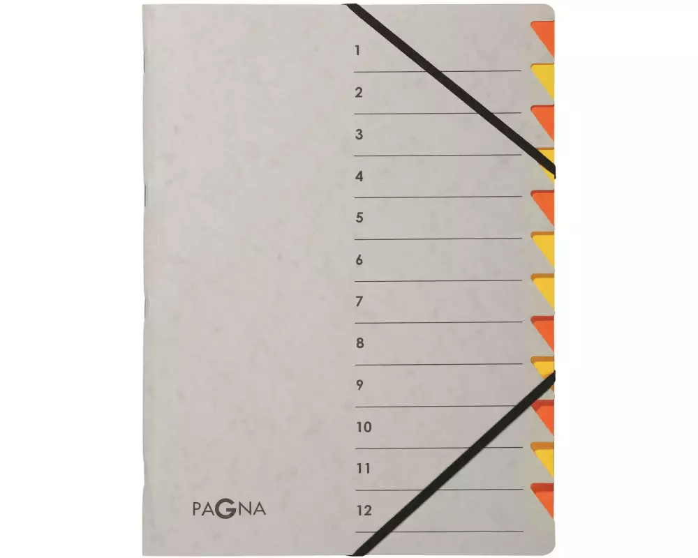 Pagna Ordnungsmappe A4 Easy Grey Grau; Orange, 12 Fächer
