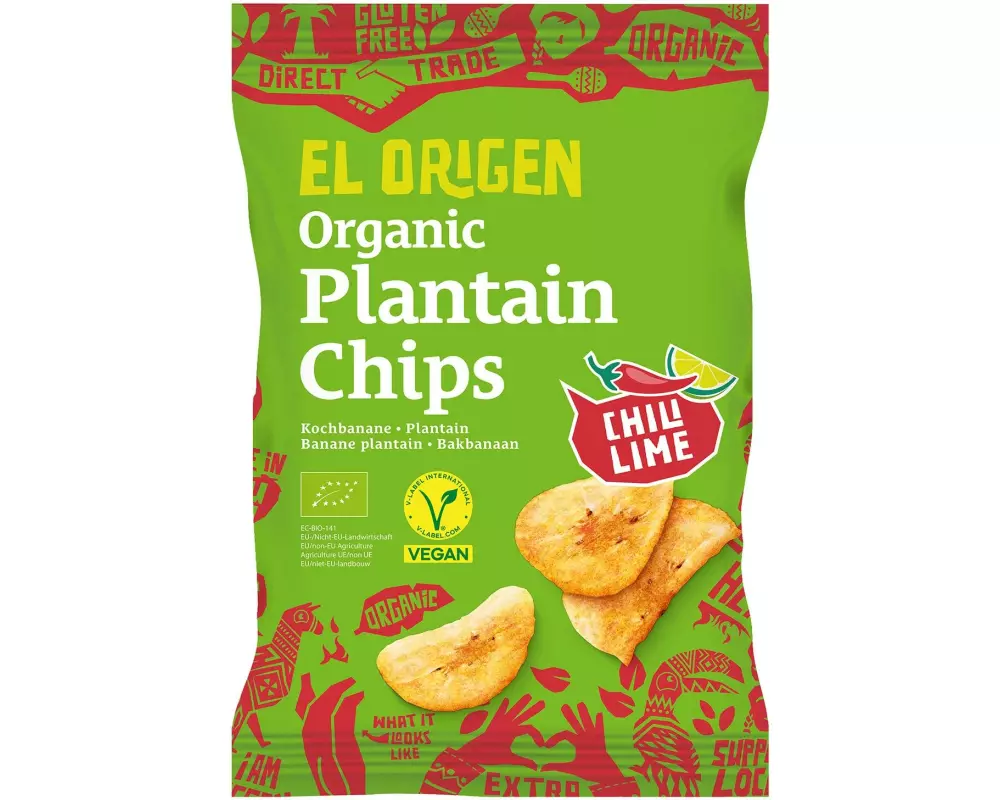 El Origen Kochbananen Chips Chili Lime Beutel 80g