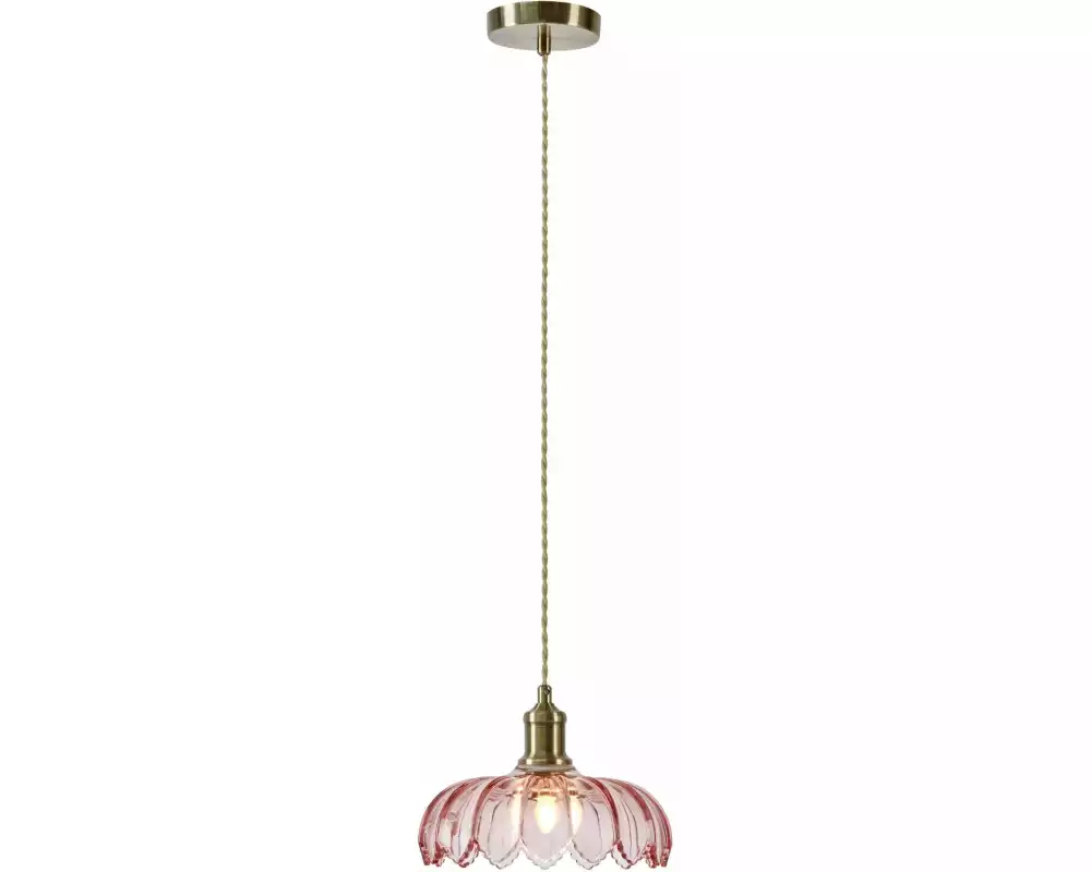 Markslöjd Pendelleuchte KURAGE 1-flammig Eisen Pink/Antikmessing