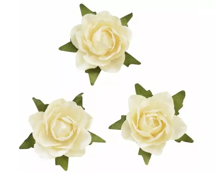 HobbyFun Streudeko Rosen 20 Stück, Creme