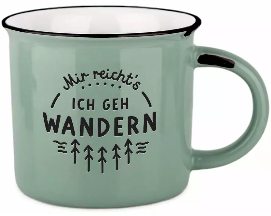 Grafik Werkstatt Vintage Becher Bergglück, Mir reicht's