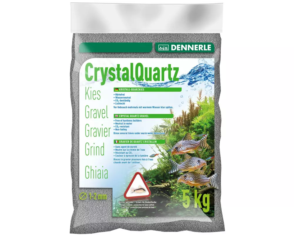 Dennerle Bodengrund Kristall-Quarzkies Schiefergrau, 5 kg