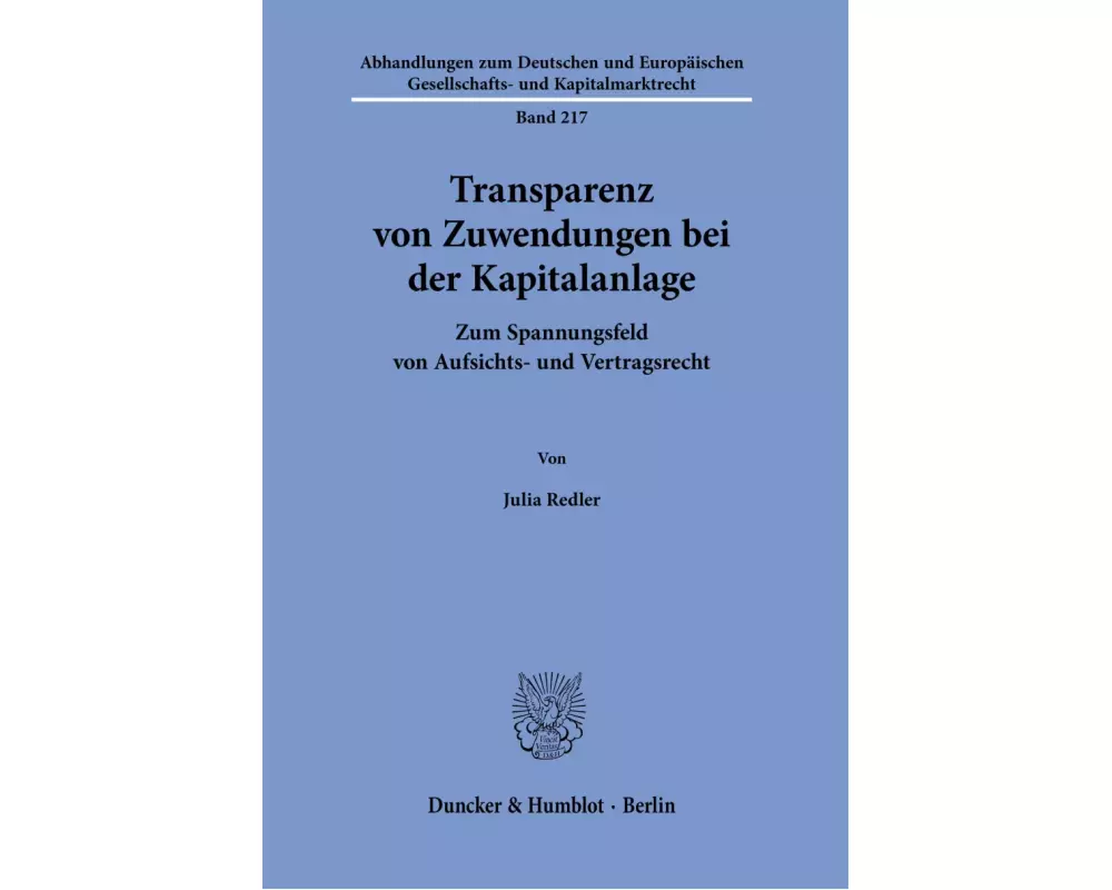 Transparenz von Zuwendungen bei der Kapitalanlage