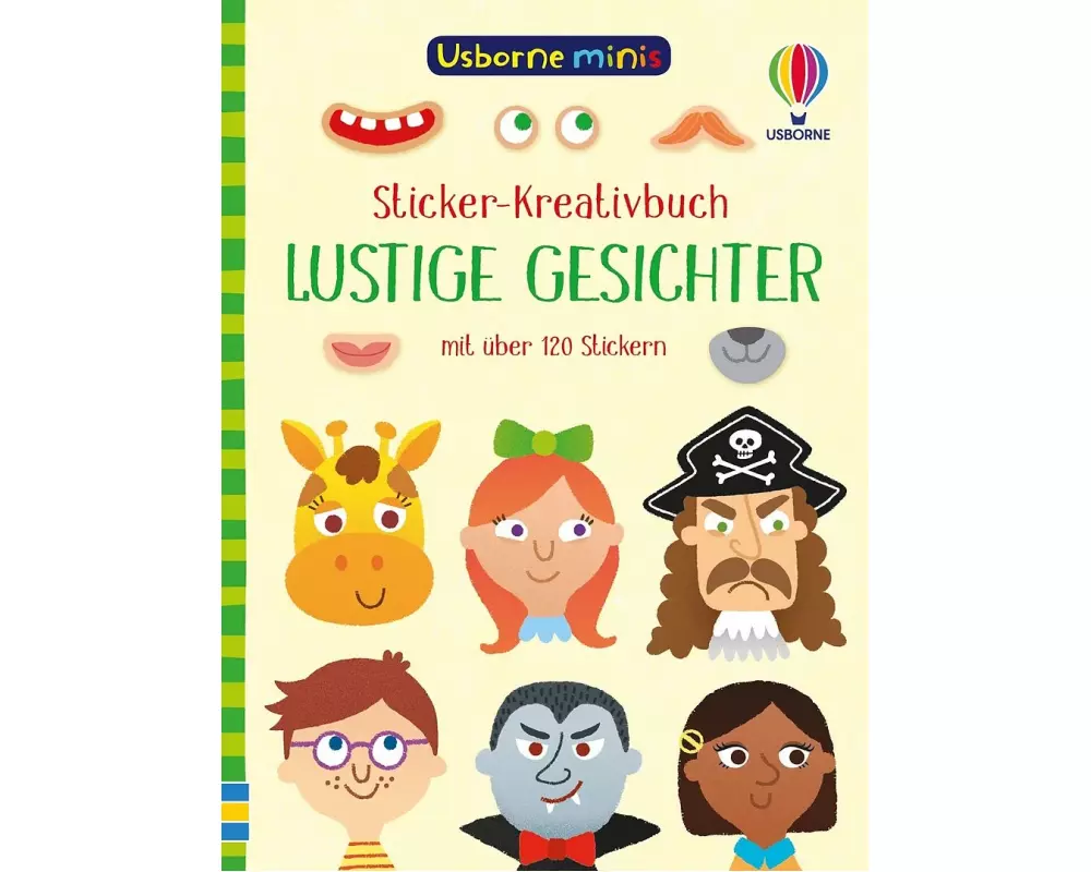 Usborne Minis - Sticker-Kreativbuch: Lustige Gesichter