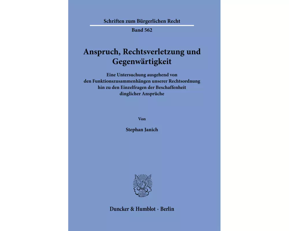 Anspruch, Rechtsverletzung und Gegenwärtigkeit