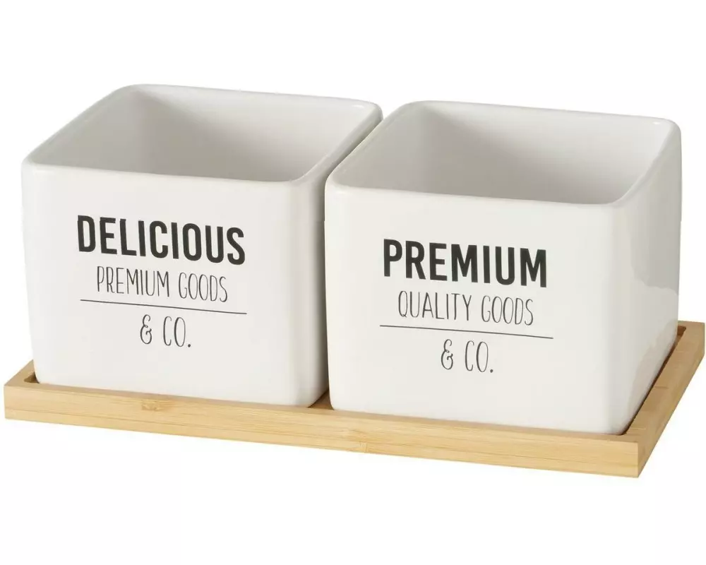 Boltze Vorratsbehälter Premium 2 Stück, 1.1 l, Weiss