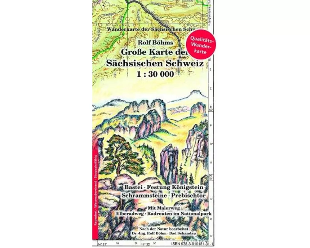 Große Karte der Sächsischen Schweiz 1:30000