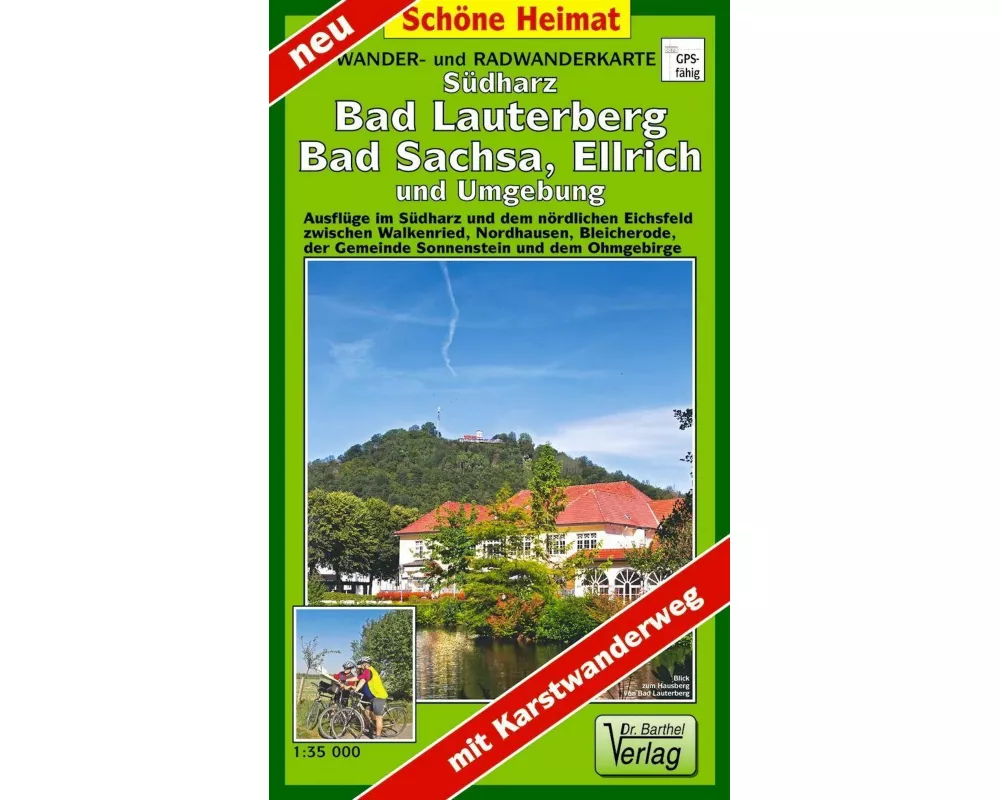 Wander- und Radwanderkarte Südharz, Bad Lauterberg, Bad Sachsa, Ellrich und Umgebung