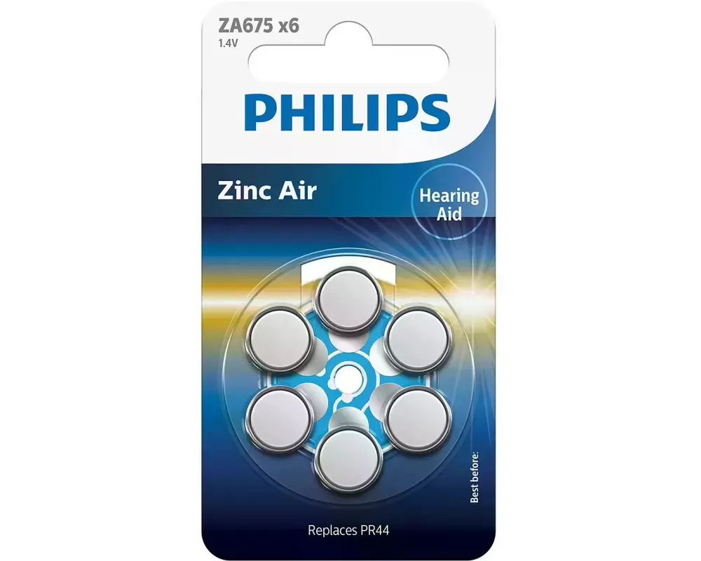 Philips Hörgerätebatterie ZA675 , 6 Stück