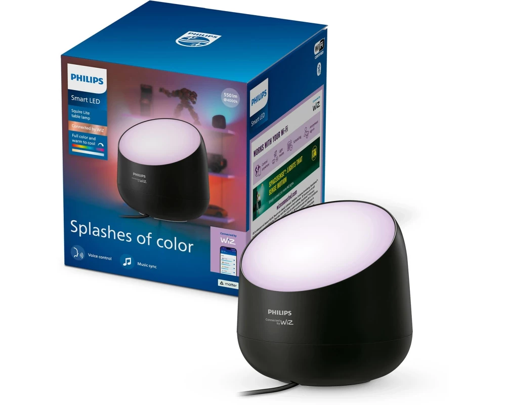 Philips Smart Lighting Squire Lite Tischleuchte Tunable Schwarz 9 W
