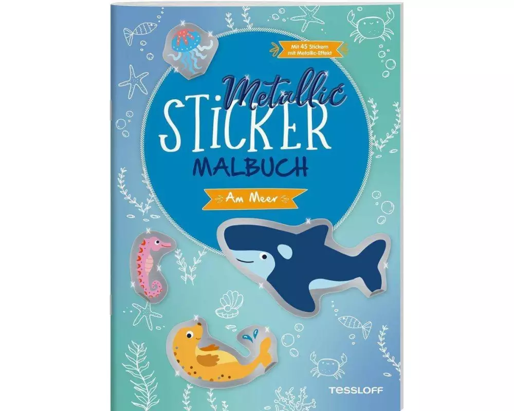 Metallic-Sticker Malbuch. Am Meer