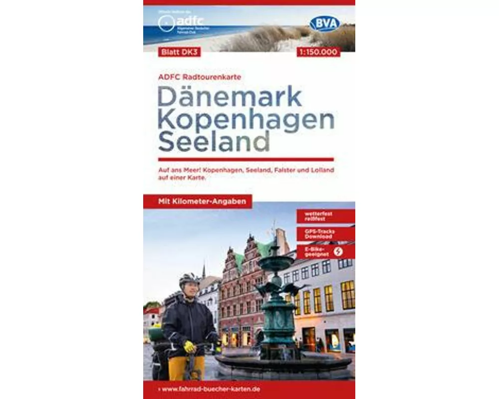 BVA ADFC Radtourenkarte Dänemark/Kopenhagen/Seeland 1:150.000