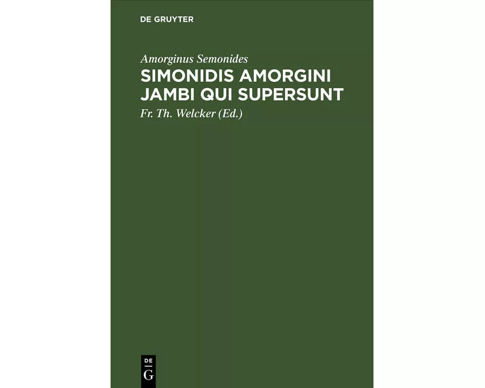 Simonidis Amorgini Jambi qui supersunt