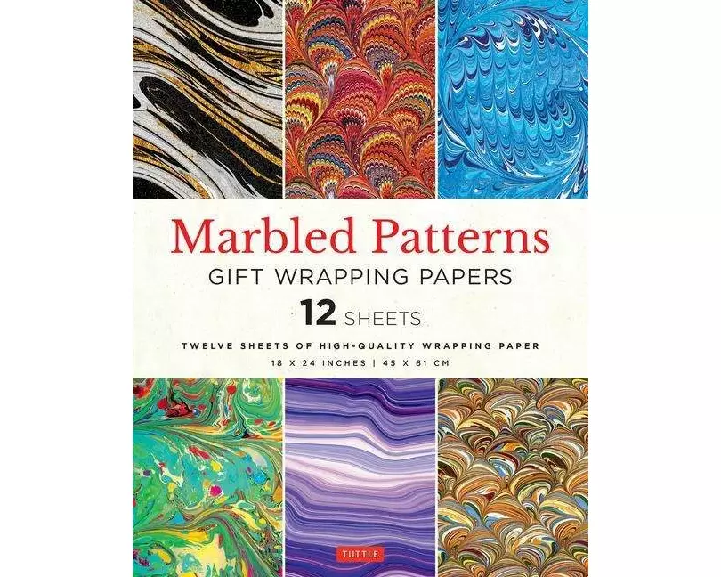 Marbled Patterns Gift Wrapping Papers - 12 sheets