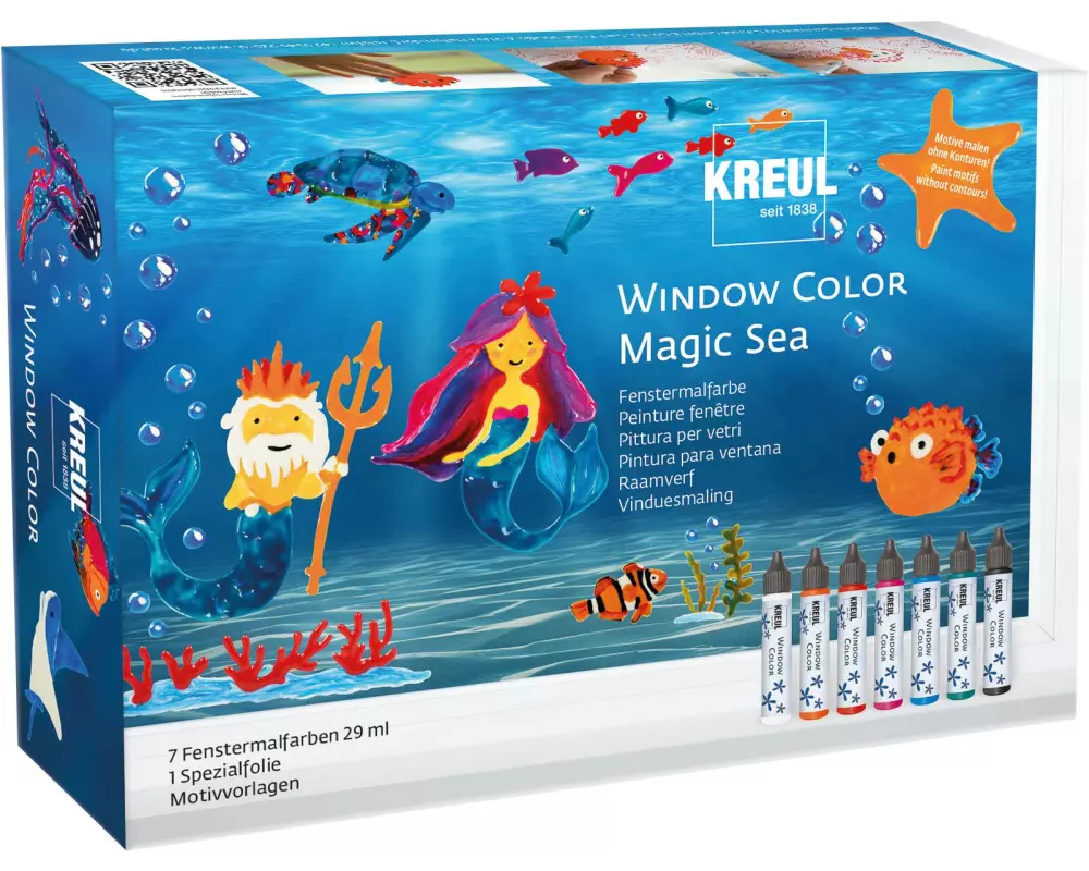 Kreul Fensterfarbe Magic Sea 7 x 29 ml