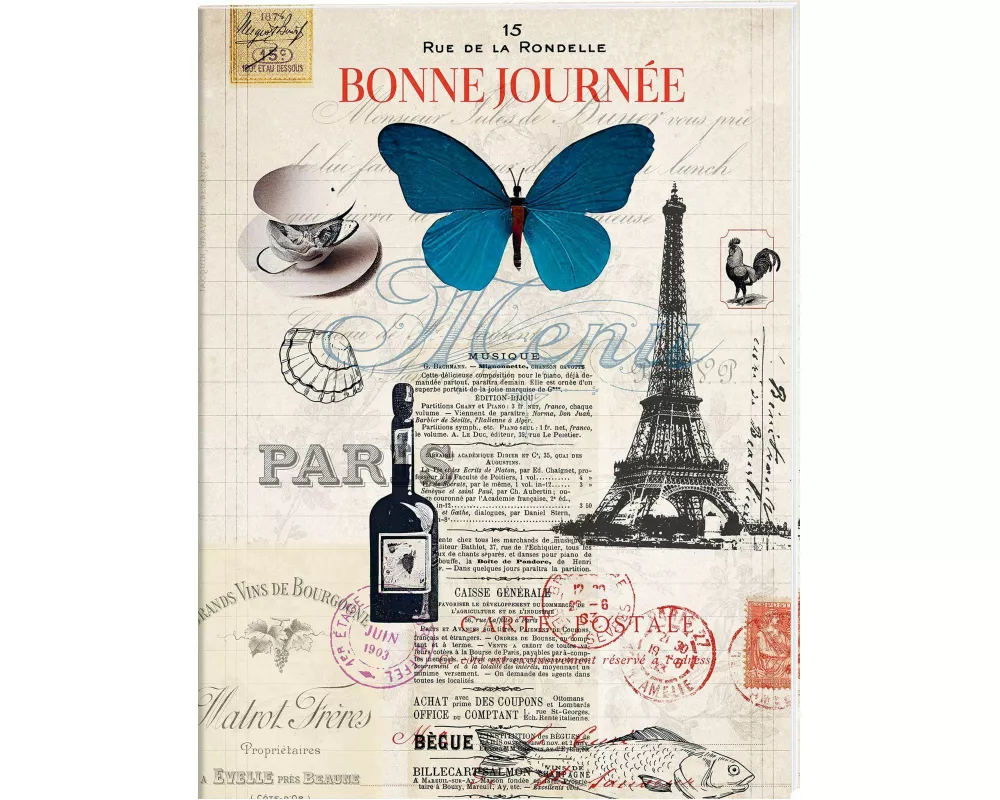 Französische Küche Großes Notizheft Motiv Schmetterling