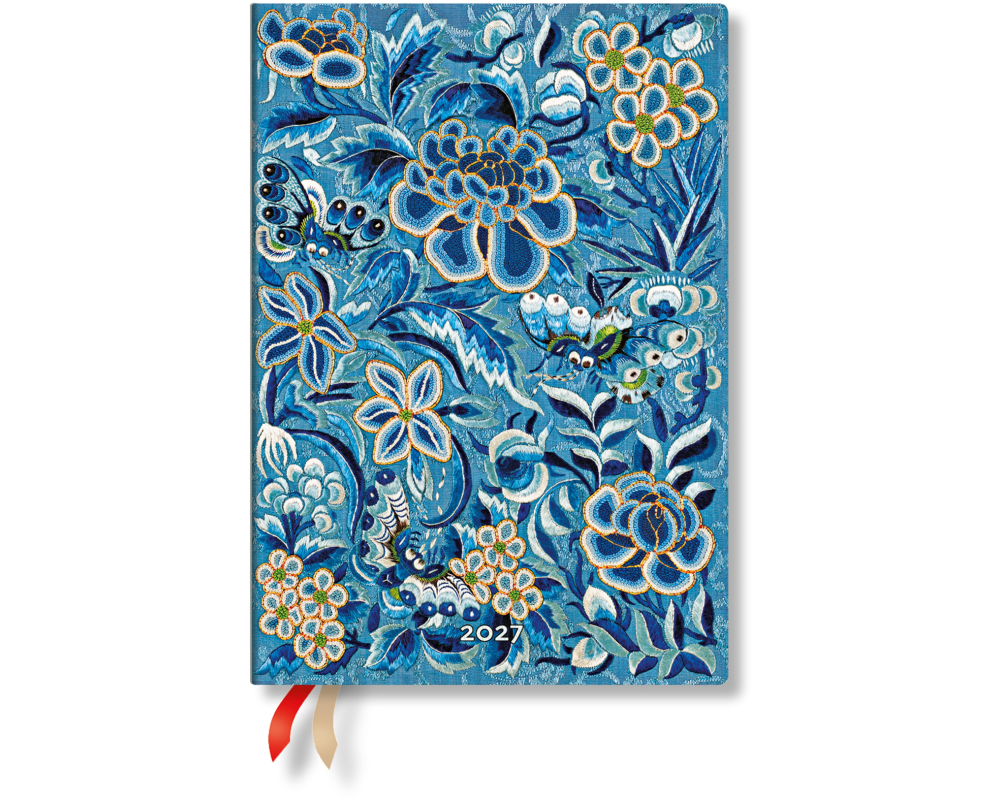 PAPERBLANKS Agenda Saule Bleu 2027 FF2125-5 1W/2S HOR Midi SC FR 13x18cm