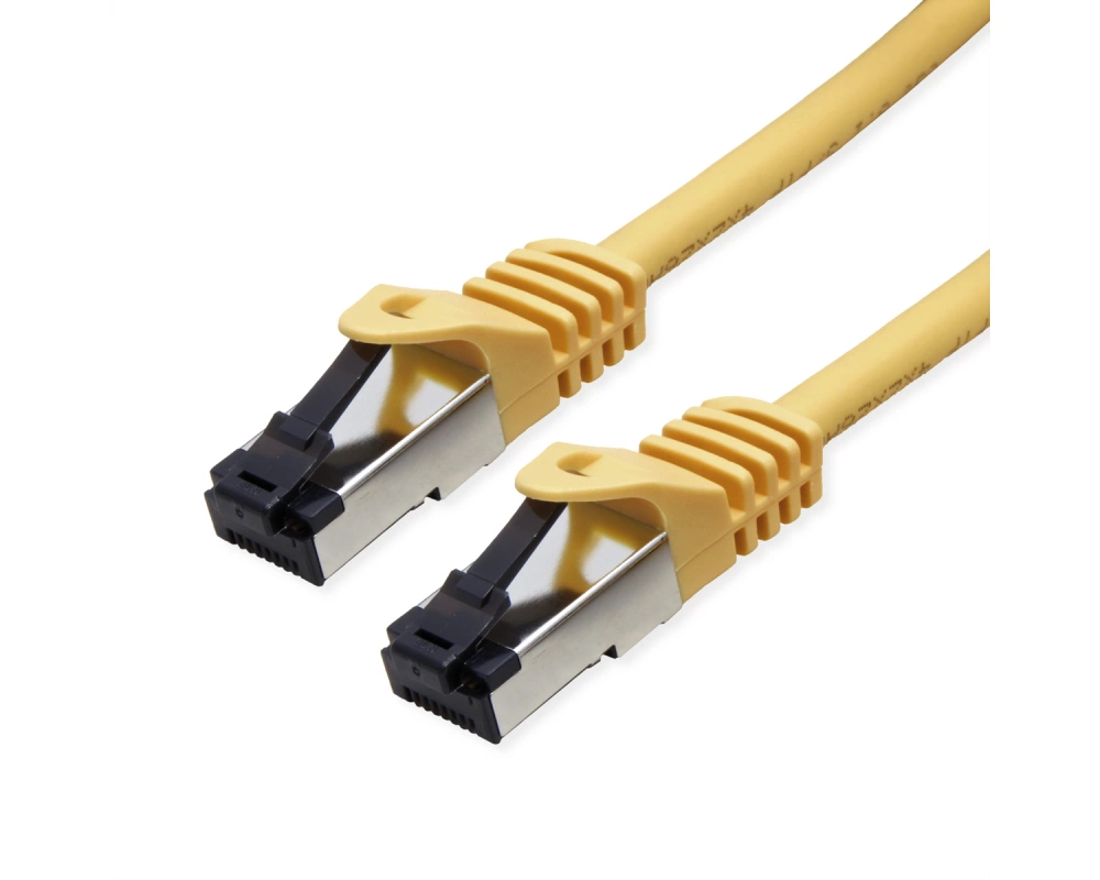 VALUE S/FTP-(PiMF-) Patchkabel Cat.8 (Class I), LSOH, PoE, Litzendraht, gelb, 2 m