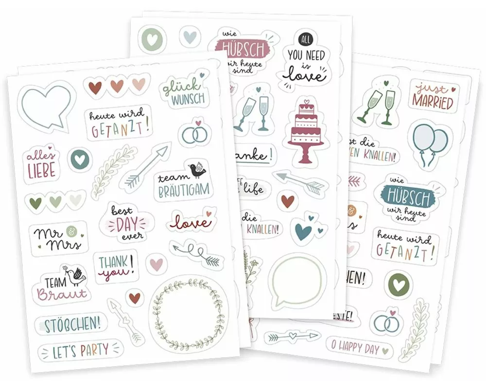 Sticker-Set Hochzeit