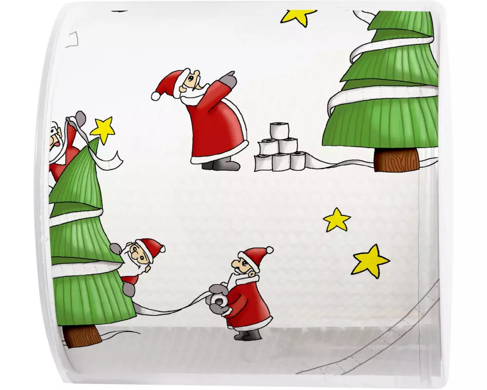 Paper + Design Toilettenpapier Santa so busy 1 Roll, 200 Blatt, 3-lagig
