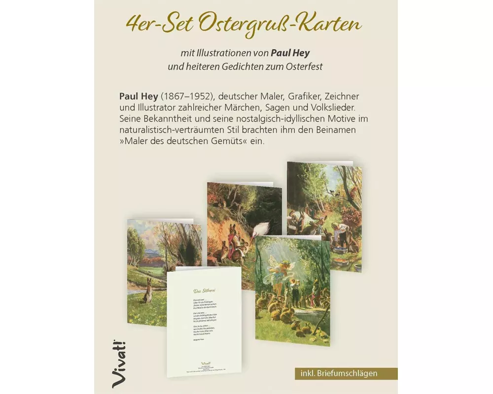 4er-Set Osterkarten »Häschen«