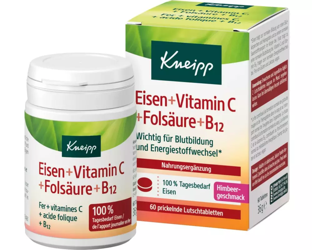 Kneipp Tablette Eisen + Vitamin C, Folsäure und B12 60 Stück